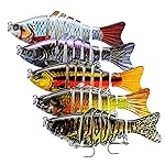 Fishing Lures Multi Jointed Fish Fishing Kits with Storage Box, Slow Sinking Lifelike Swimbaits, Hard Baits Crankbaits Fishing Gear for Freshwater and Saltwater Bass Trout Pike Lures