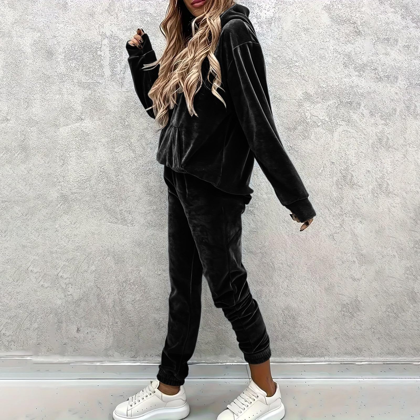 LUCKME Chandal Mujer Otoño e Invierno Conjunto Mujer de Terciopelo 2 Piezas