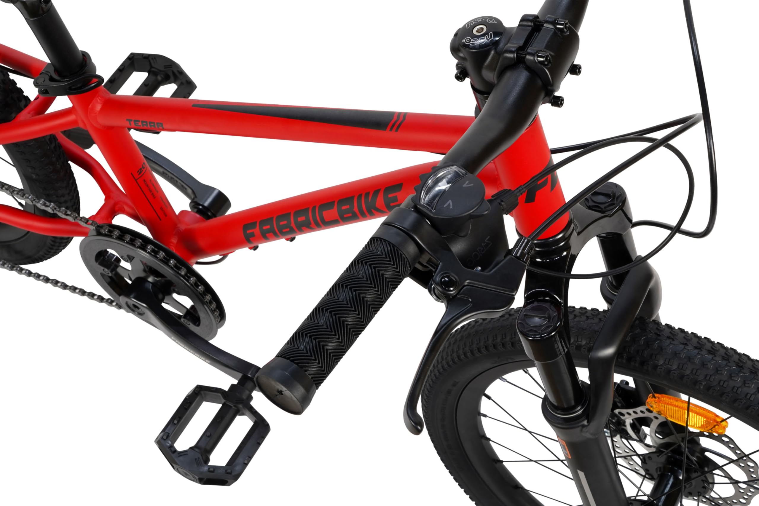 FabricBike Terra - MTB Mountain Bike 20 pollici alluminio per bambini 6, 7 e 8 anni, Bicicletta 20 Pollici, 7 velocità, freni a disco, Sospensione.