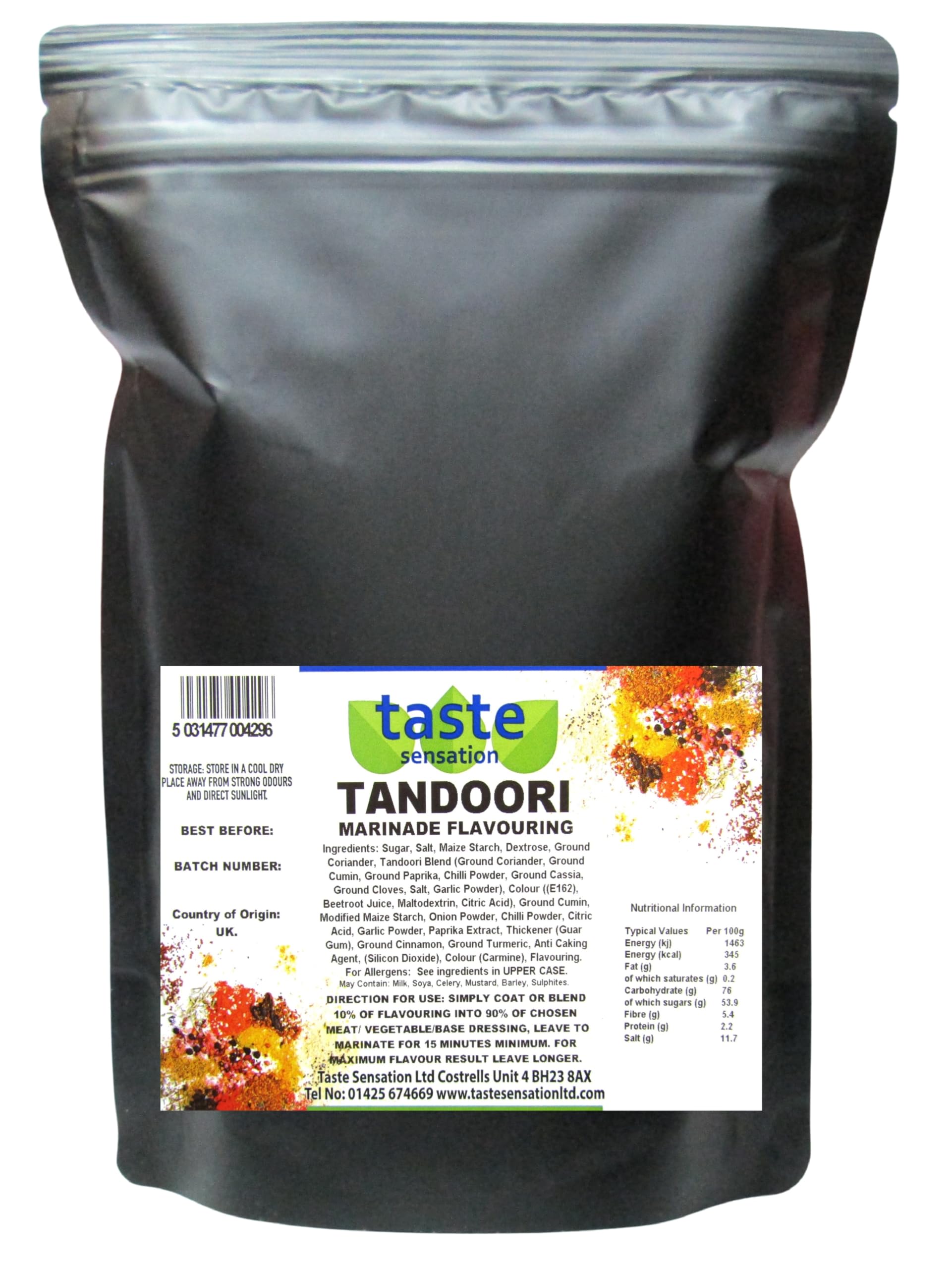 Taste Sensation Tandoori Glaze, Dry Rub, Marinade, Seasoning, Flavouring - 1Kg
