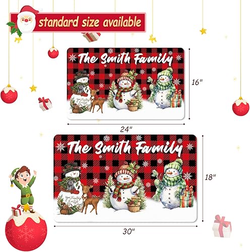 Miniatura 3 de Felpudo de Navidad personalizado para exteriores con nombre, tapete de bienvenida personalizado de Navidad, entrada al aire libre, hogar, tapete de