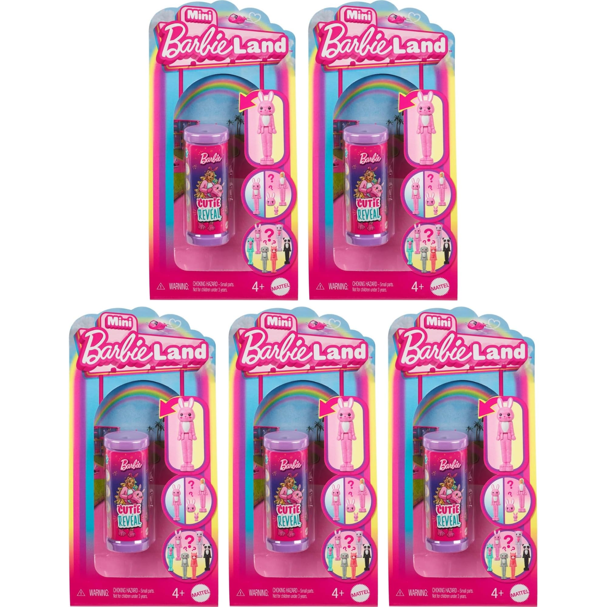 Barbie Miniland Dolls - Pop Reveal, Cutie Reveal, Fashionista & Colour Reveal Blind Figure Sets - (Cutie Reveals Pack of 5) — image 1