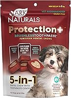 Vista 1 de ARK Naturals Protection Plus Pasta de dientes sin cepillado para razas mini, bolsa de 4 onzas, masticable dental para perros con centro de pasta