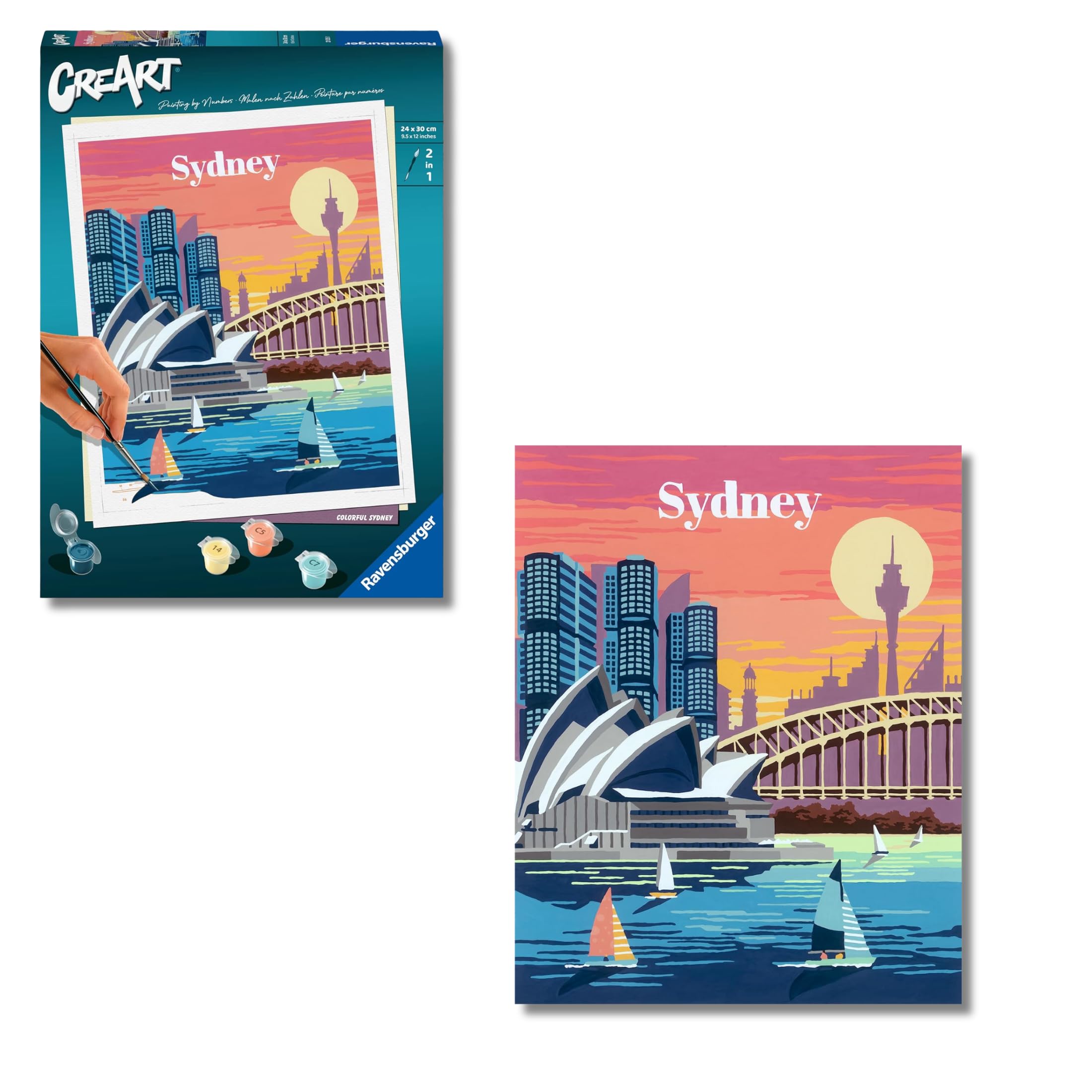 Ravensburger - CreArt City: Sydney, Kit per Dipingere con i Numeri
