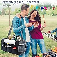 Vista 6 de FREECOLSH - Organizador impermeable negro, 16 x 11 x 11 pulgadas, con correa desmontable y almohadilla para el hombro para llevar utensilios