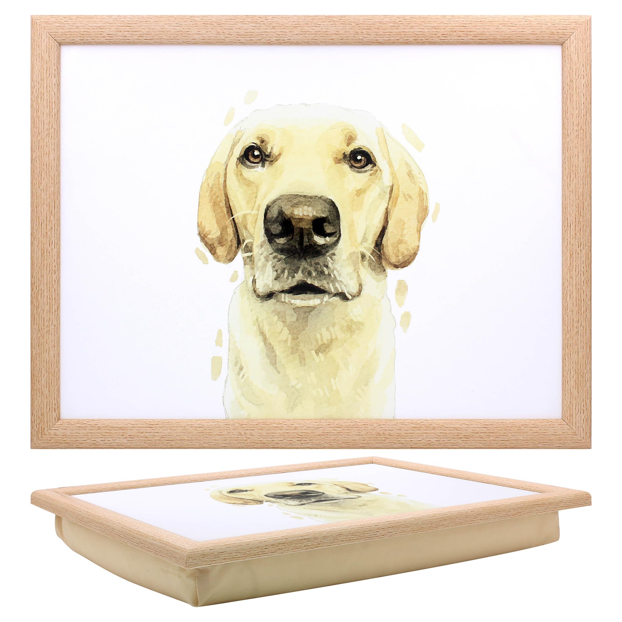 Lesser & Pavey Golden Labrador Laptray Robert James Hull Lap Tray For Food Serving & Breakfast | Comfortable Lap Trays With Bean Bag Cushion | Durable Lap Trays For Eating On Lap For Adults