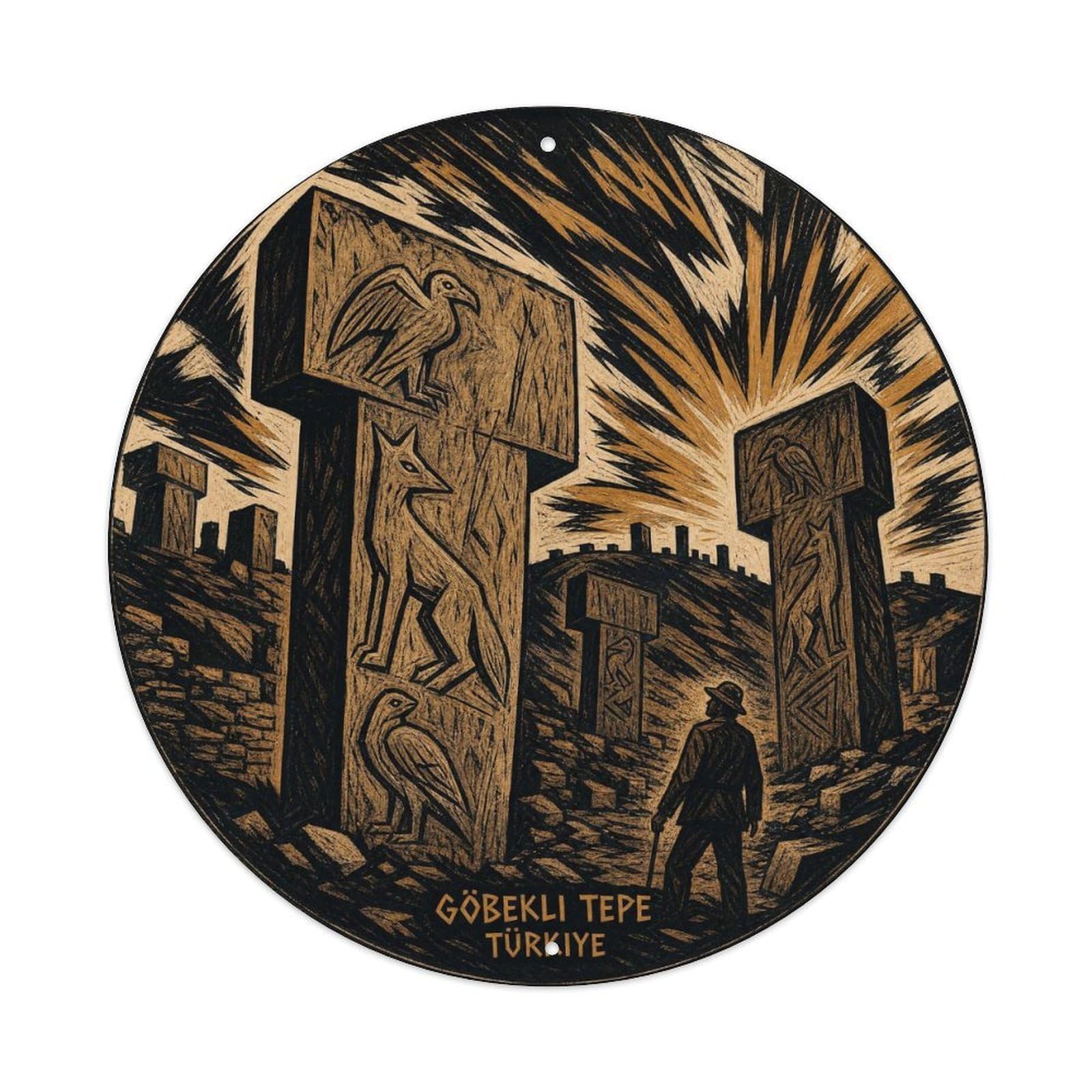 Gobekli Tepe Turkey Ancient Temple Expressionist Metal Tin Sign