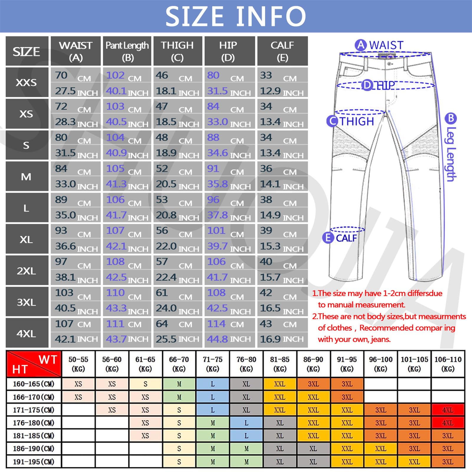 SHUOJIA Pantalon Moto Homme/Femme Imperméable Doublé Polaire - Armures Amovibles, Protection Hiver