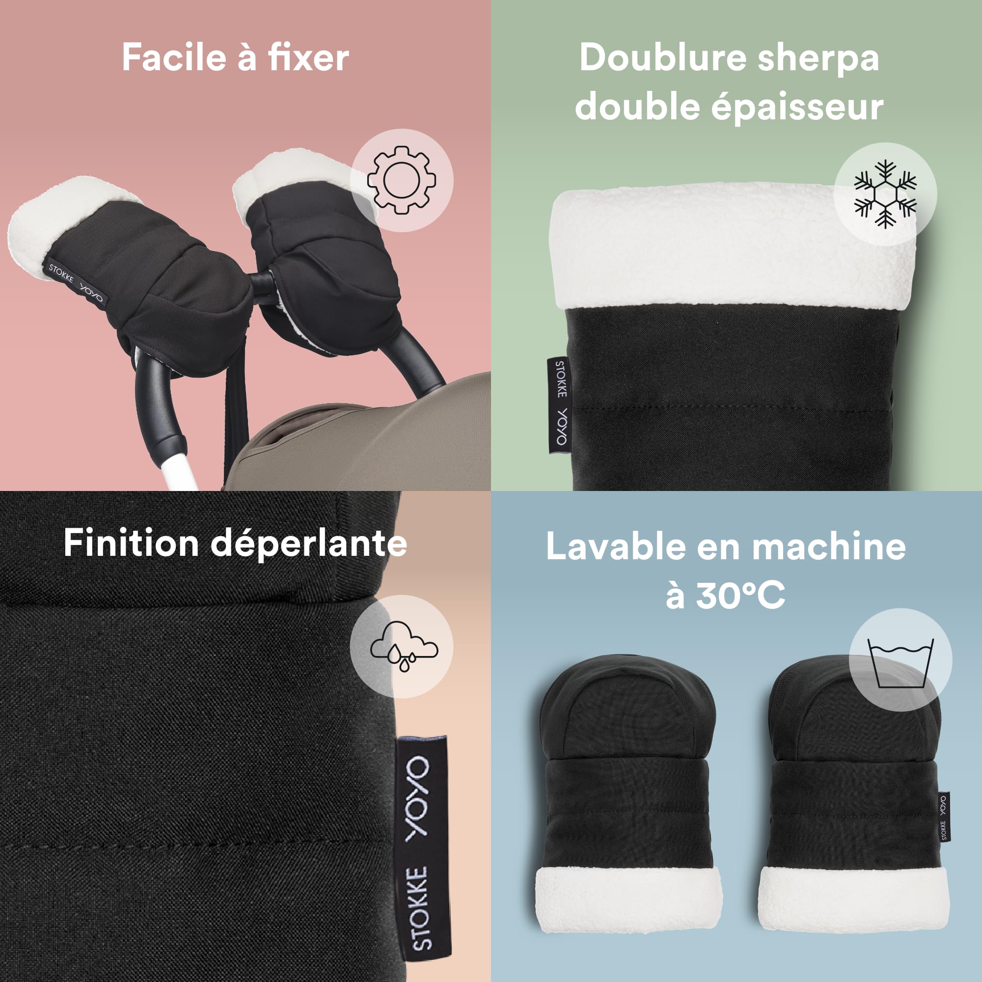 Moufles YOYO noir - Stokke