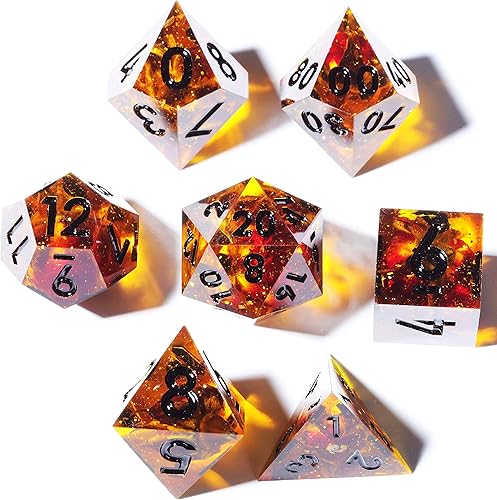 DND Dice MINI PLANET DND Juego de dados para TTRPG Calabozos y Dragones hecho a mano con borde afilado, dados poliédricos, dados de resina hechos a