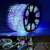 Jnaurb 100ft Multicolor LED Rope Lights Outdoor - 720 LEDs, Waterproof IP65 Connectable Tube Lights, 8 Modes for Patio Garden Pool Party Decor