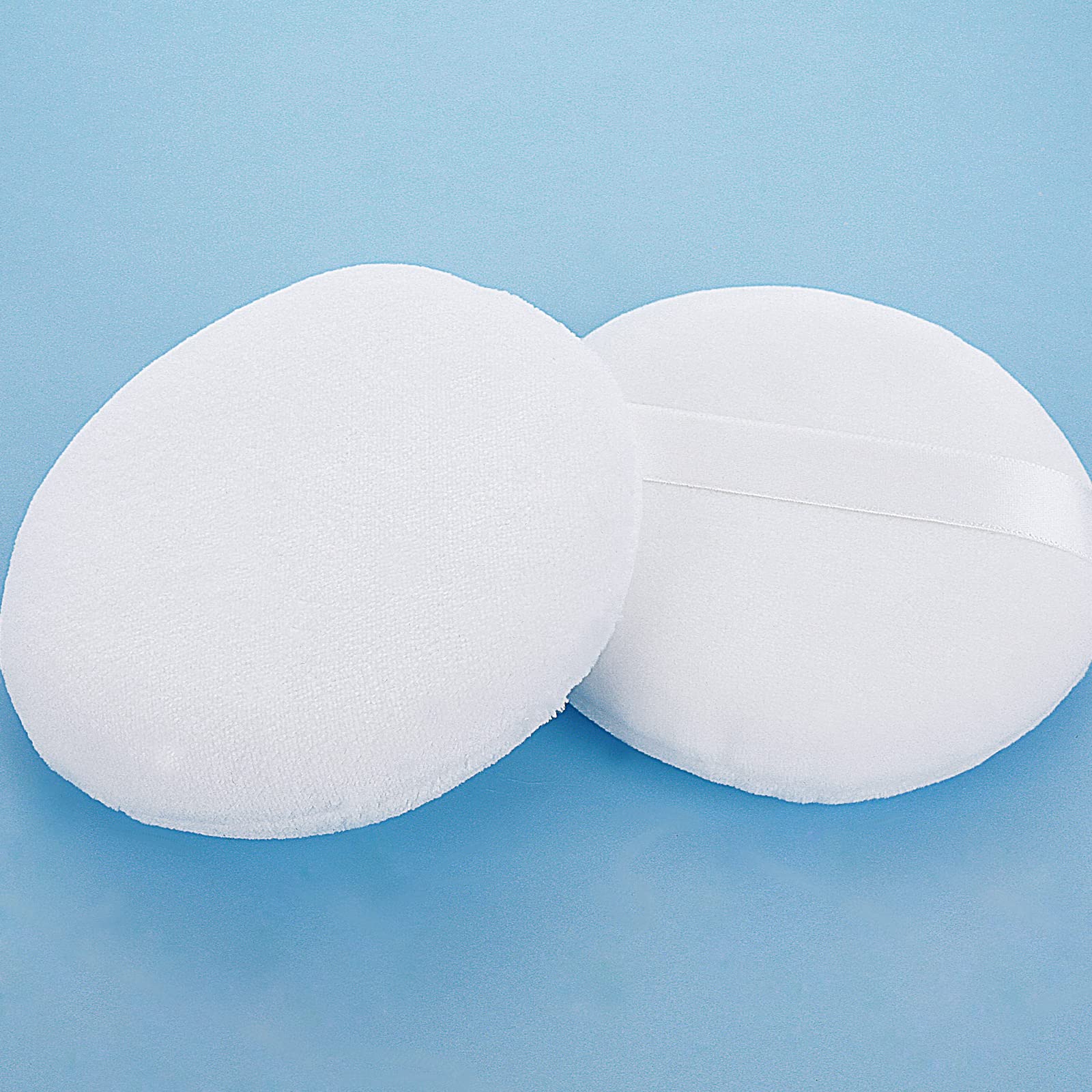 Sibba Soffio rotondo in polvere da 4 pollici ultra morbido lavabile riutilizzabile in velluto grande viso viso cipria soffio in polvere sciolto strumento di trucco asciutto bagnato