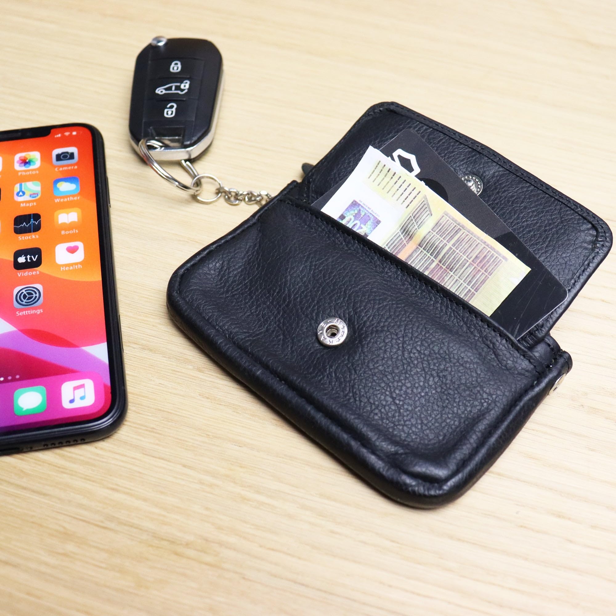 Safekeepers Etui Porte Clefs – Pochette Zippé – Porte-Clés Cuir - Homme – Femme