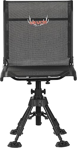 Miniatura 9 de VEVOR Silla de caza, giro silencioso de 360, silla ciega portátil plegable, asiento de taburete de acero resistente con patas giratorias