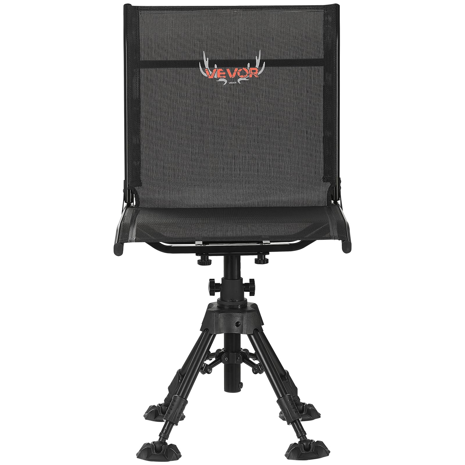 VEVOR Chaise de Chasse Silencieuse Pivotante à 360°, Siège de Chasse Pliable et Portable, Cadre en Acier Robuste, avec Pieds Anti-enfoncement, Hauteur Réglable, Capacité de 158 kg, Pêche Camping