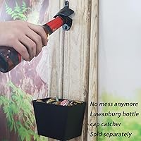 Vista 5 de Abridor de botellas negro Montaje en pared en blanco tapa de cerveza abridor poste montado acero inoxidable para mesa de refrigeración DIY (2 piezas)