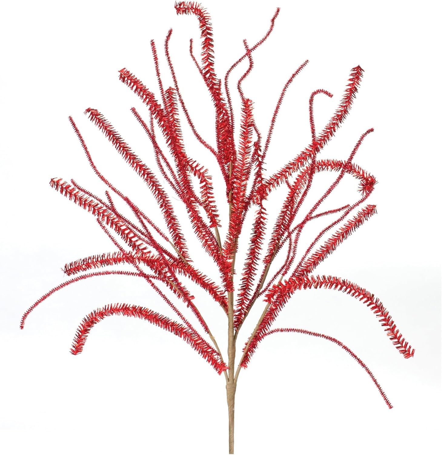 Melrose Artificial Pine Glittered Tinsel Branch Sprays - 32" - Set of 2