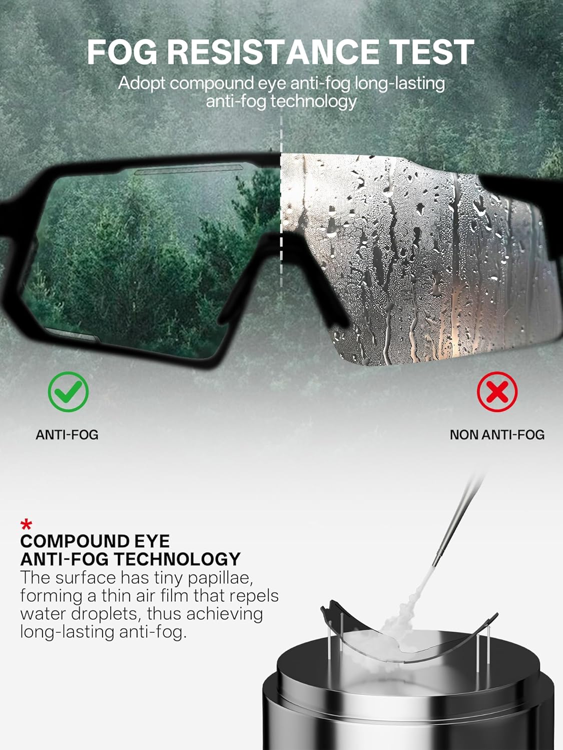 KAPVOE Anti-fog Photochromic Cycling Glasses Men Women Clear Mountain Bike Sunglasses Transition Sports Triathlon MTB K164