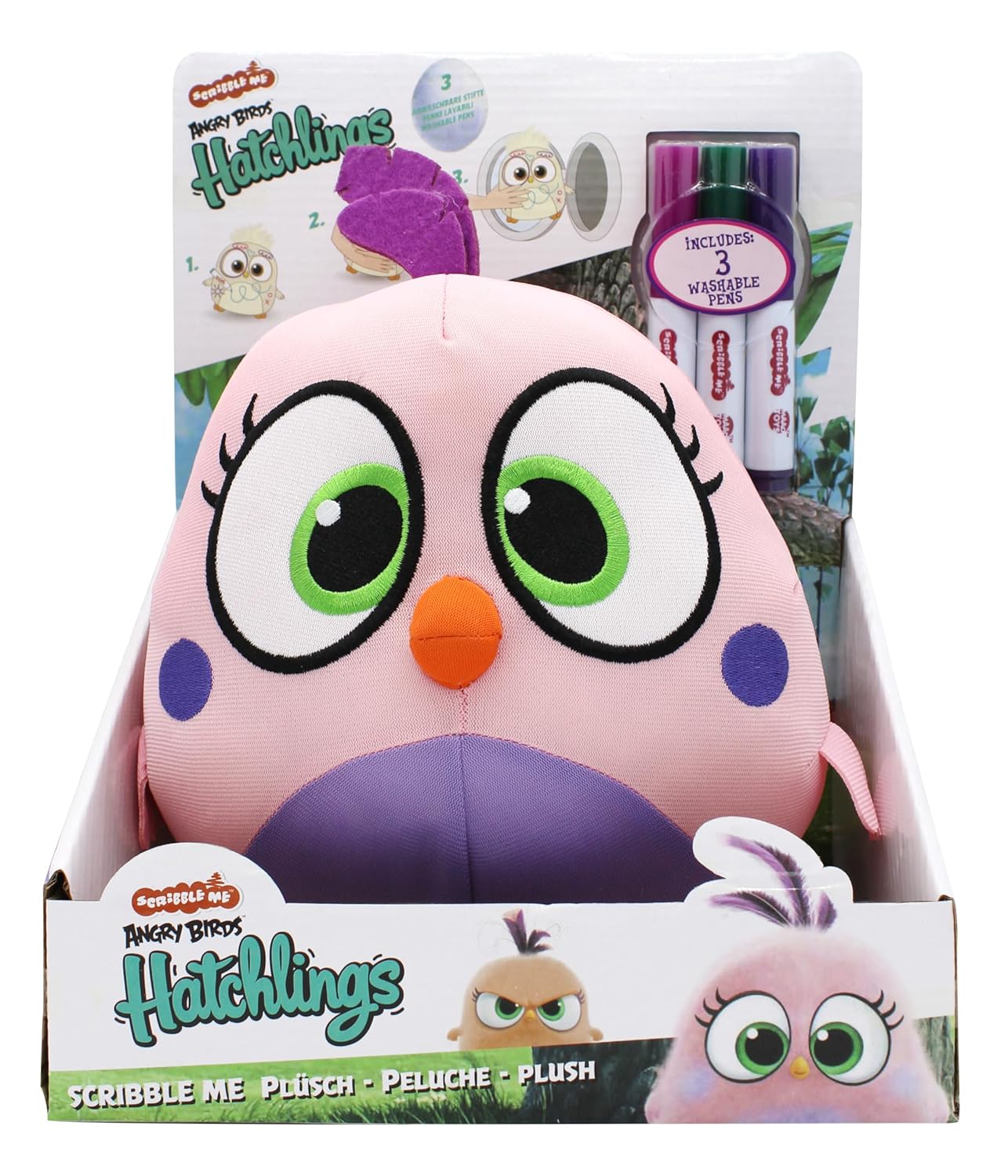 JOY TOY 57121 Trend Plush 57121-Hatchlings Scribble Me, Colourful