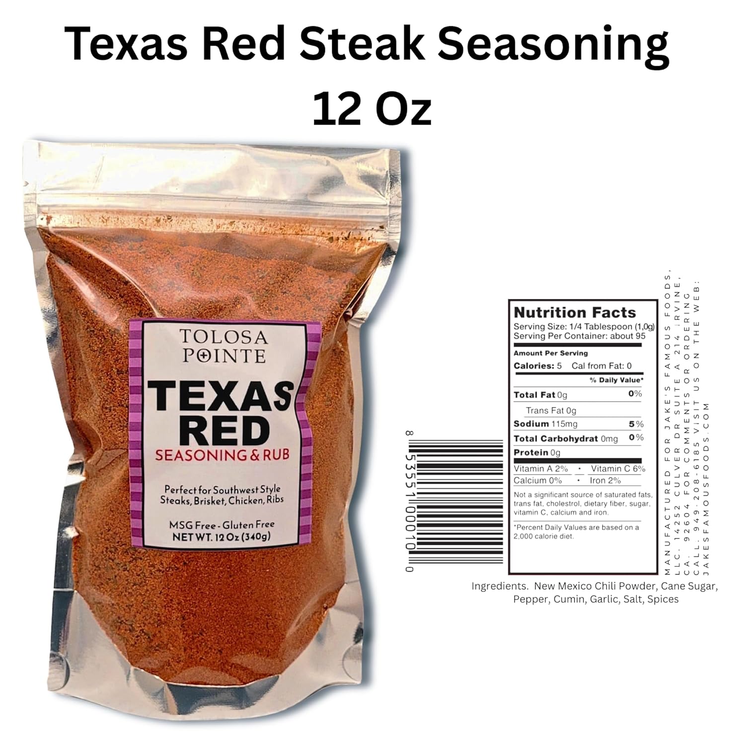Tolosa Pointe Steak Seasoning – Smoky BBQ Rub for Grilling 12 Oz (Pack of 1) - Image 2