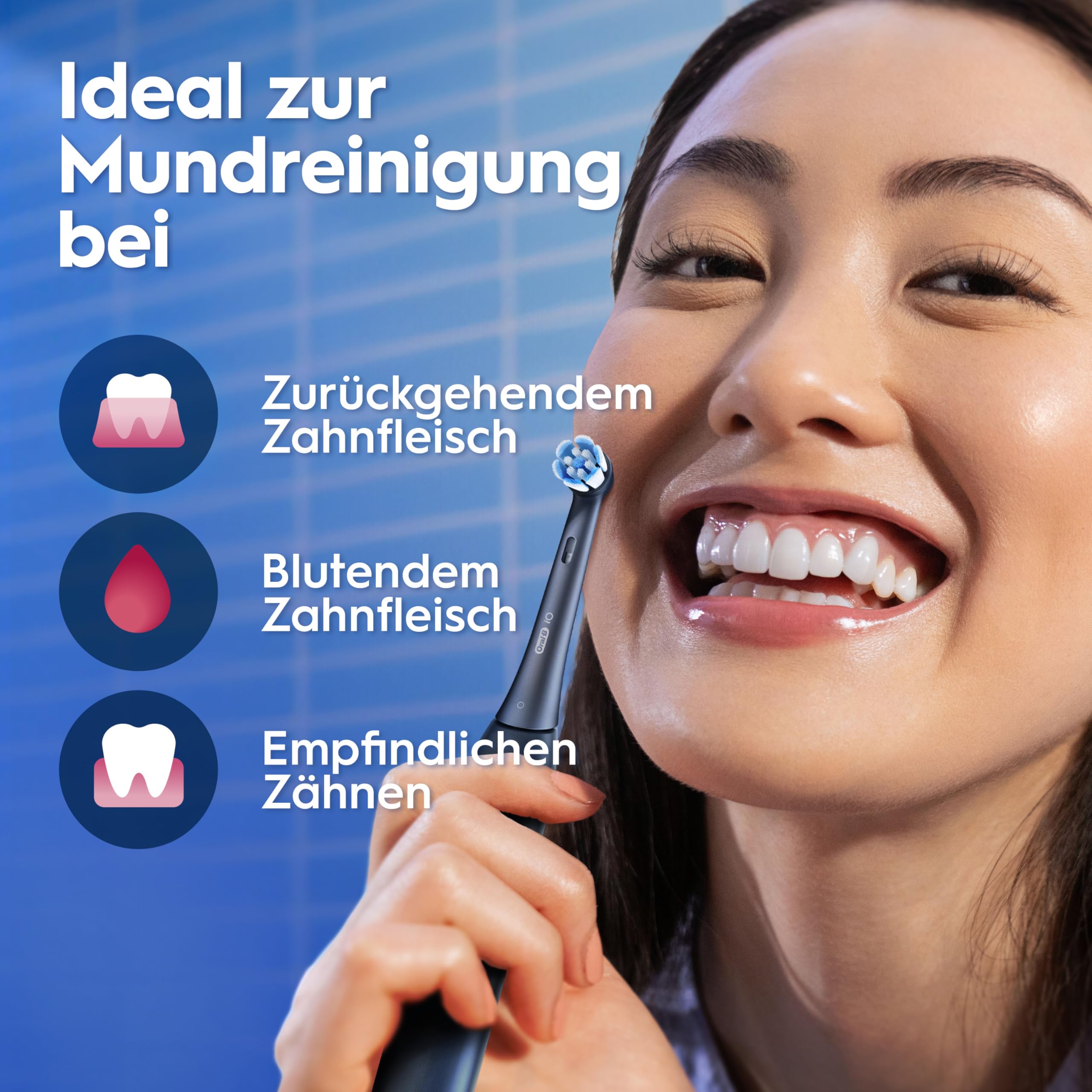 Oral-B iO Series 3 Elektrische Zahnbürste, Schwarz | Inkl. 1 Aufsteckbürste, GUT GETESTET von STIFTUNG WARENTEST, Electric Toothbrush mit 3 Putzmodi für Zahnpflege