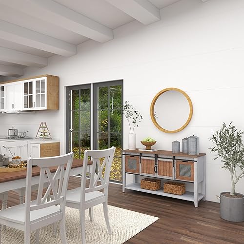 Miniatura 8 de Deco 79 Tarros decorativos de metal para sala de estar, recipiente decorativo acanalado galvanizado con pomos de bola dorados, juego de 3 tarros con