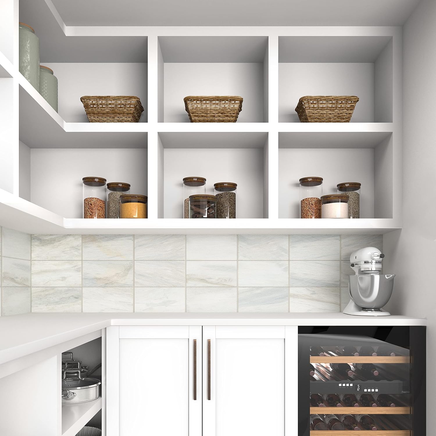 Daltile Pietra Divina 6" x 12" Marble Natural Stone Bamboo Mosaic in Honed Namaste (10 PC per Carton) (10 SQFT per Carton)