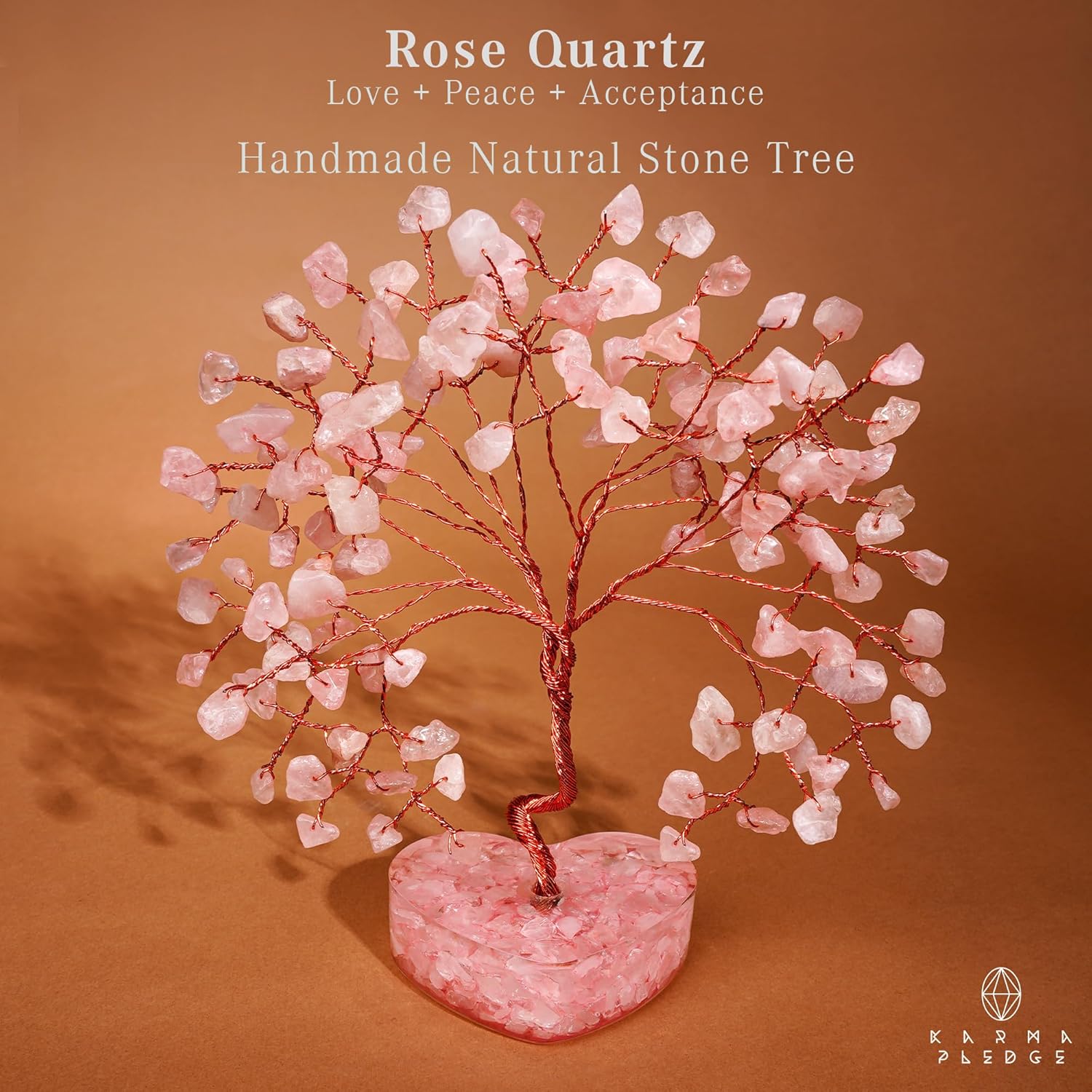 Rose Quartz Crystal Tree of Life Birthday Gifts for Women, Girls Friends, Handmade Chakra Healing Crystals Tree for Home Office Decor, Positivity, Good Luck, Money, Unique Gifts for Her Mom, Sister - Image 2