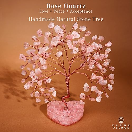 Miniatura 2 de Árbol de cristal de corazón de cuarzo rosa, 7 cristales curativos de chakras, árbol de la vida, decoración de cristal hecho a mano, árboles bonsái