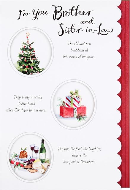 Hallmark Brother and Sister-in-Law Christmas Card 'Merry Christmas'- Medium