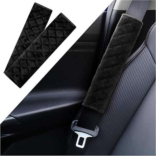 2 fundas para cinturón de seguridad de automóvil, cojín suave para cinturón de seguridad, antifricción para una conducción cómoda, accesorios de
