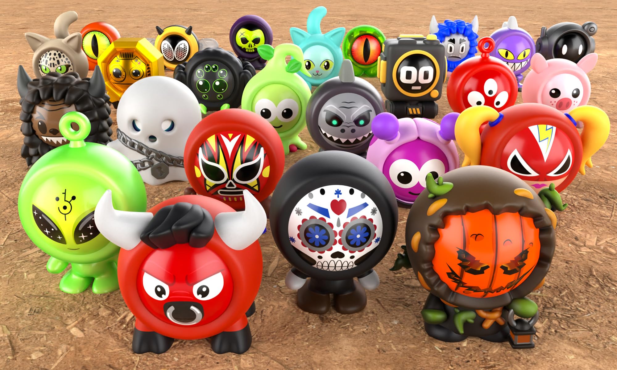 Freak Marbles Bolsa de malla con cordón | Colecciona, Juega y Comparte | Contiene 3 canicas y 3 skins