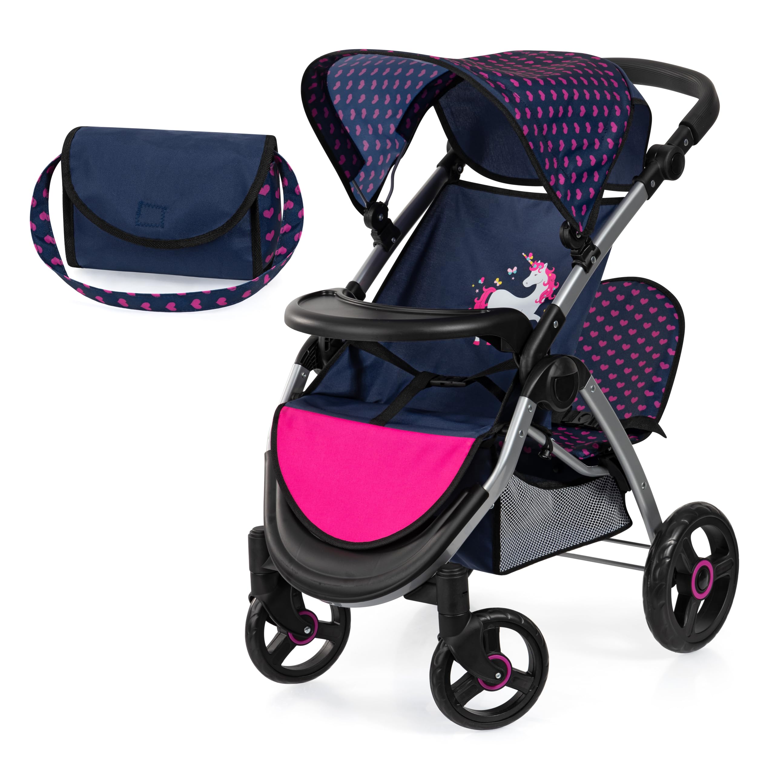 Tweeling Poppenwagen Vario – Unicorn Eenhoorn - Bayer Chic 2000