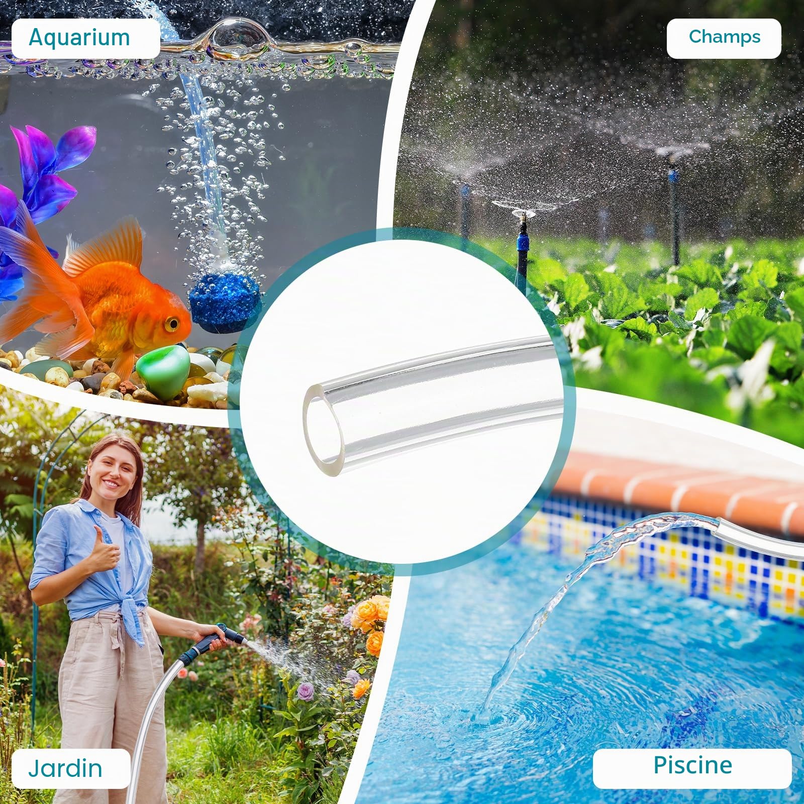 QUARKZMAN Tuyau PVC Transparent 30mm Diamètre Intérieur x 36mm Diamètre Extérieur - Léger 1.2m Vinyle Flexible Pour Transfert D'Air D'Huile D'Eau Irrigation Aquarium