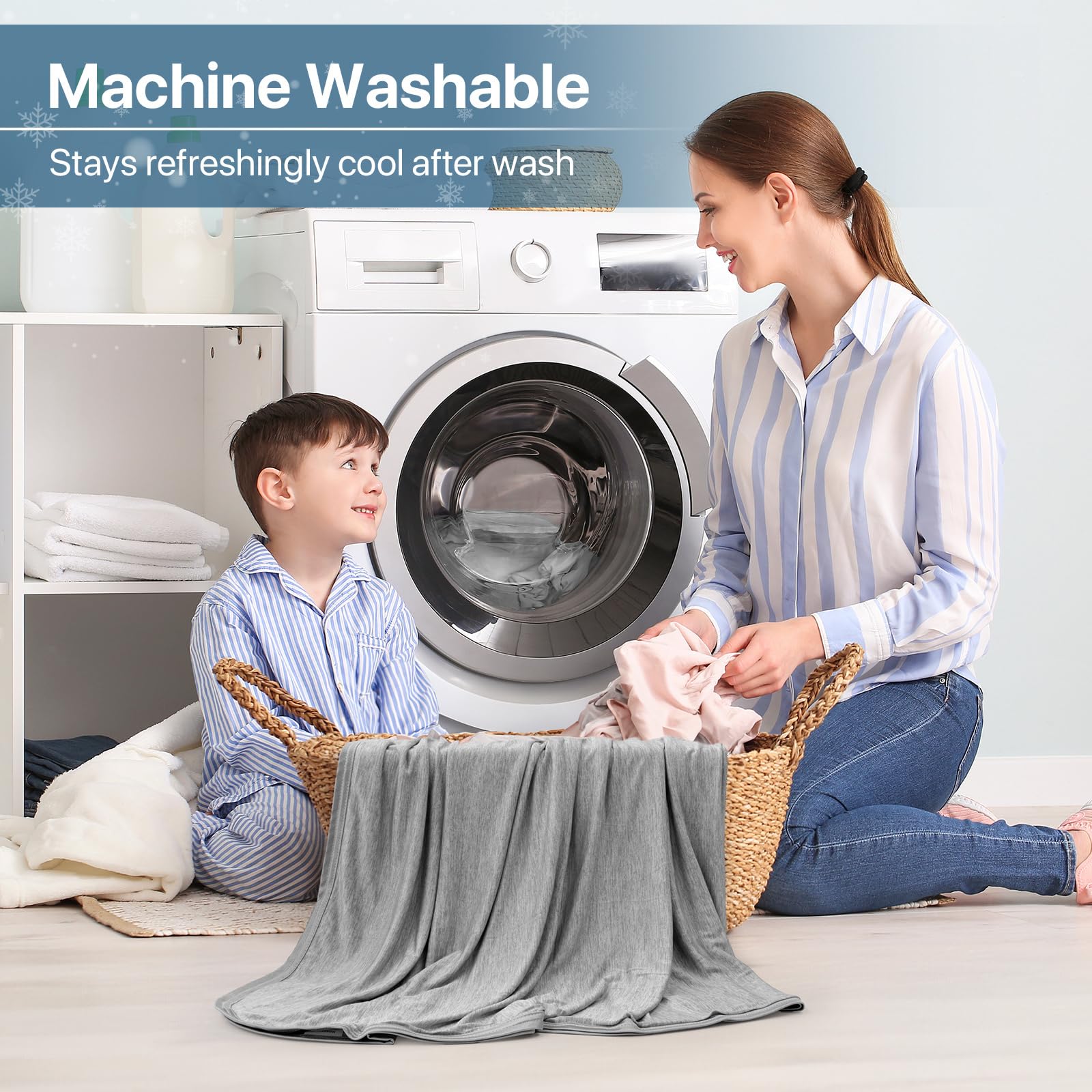 IKALIFE Manta Refrescante para Personas - Manta Fria Verano para Sofa Cama Q-MAX>0.5 Cooling Blanket Enfriamiento Mantas Fresca Verano Sabana Refrescante Refrigerante Gris 130x180 cm