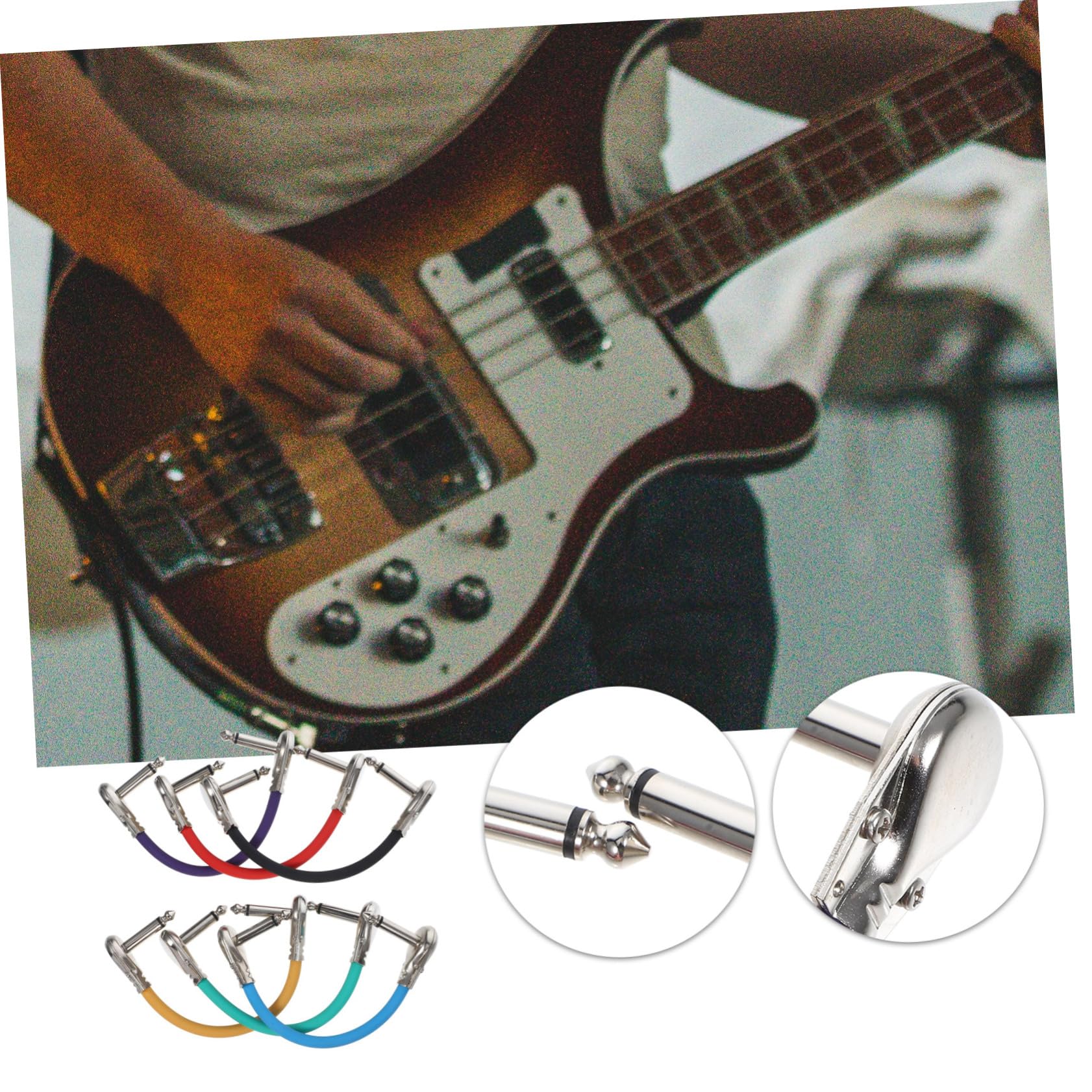 ibasenice 6piezas Cables Para Guitarra Eléctrica Transmisión De Sonido Clara Duradero Plug-and-play