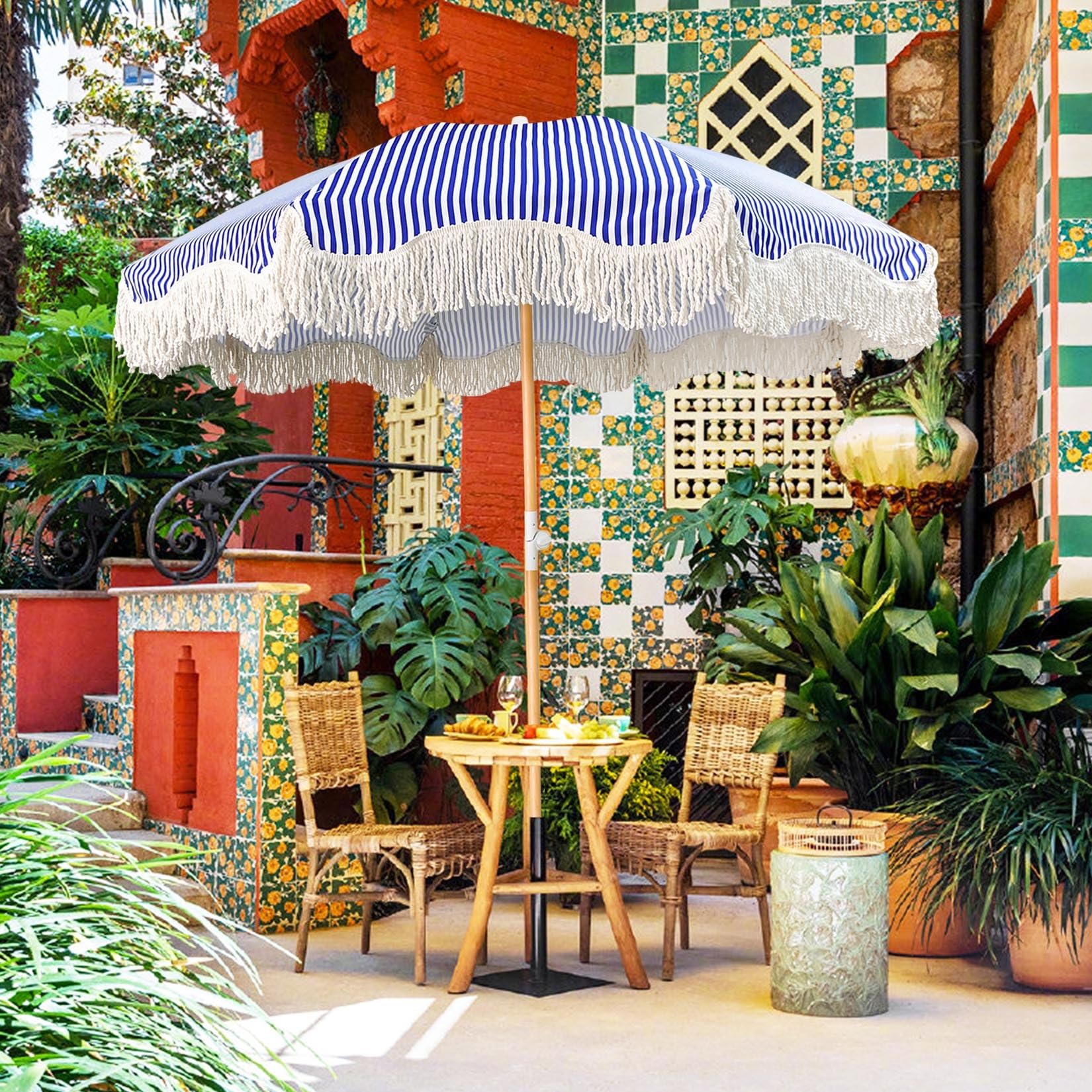 cantilever patio umbrella weighted base Outsunny Freestanding Umbrella Base: Heavy-Duty, Adjustable for Water or Sand Filling, 132/176 lbs, Black