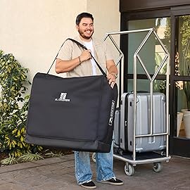 J.L. Childress Universal Stroller Travel Bag for Airplane - Fits Most Baby Strollers, Flying Essentials, Airport Accessories for Gate or Luggage Check, ID Card, AirTag Compatible - Small, Padded