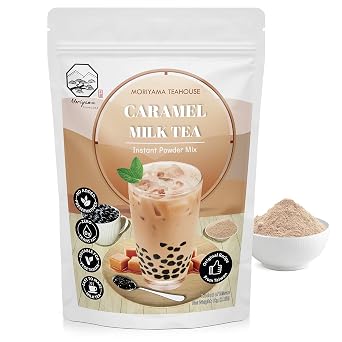 Caramel Bubble Milk Tea Instant 3in1 Powder Mix - 1kg 33 Drinks | For Boba Tea, Milkshake, Blended Frappe and Bakery | Authentic Taiwan Recipe | 0 Trans Fat, No Preservatives by Moriyama Teahouse