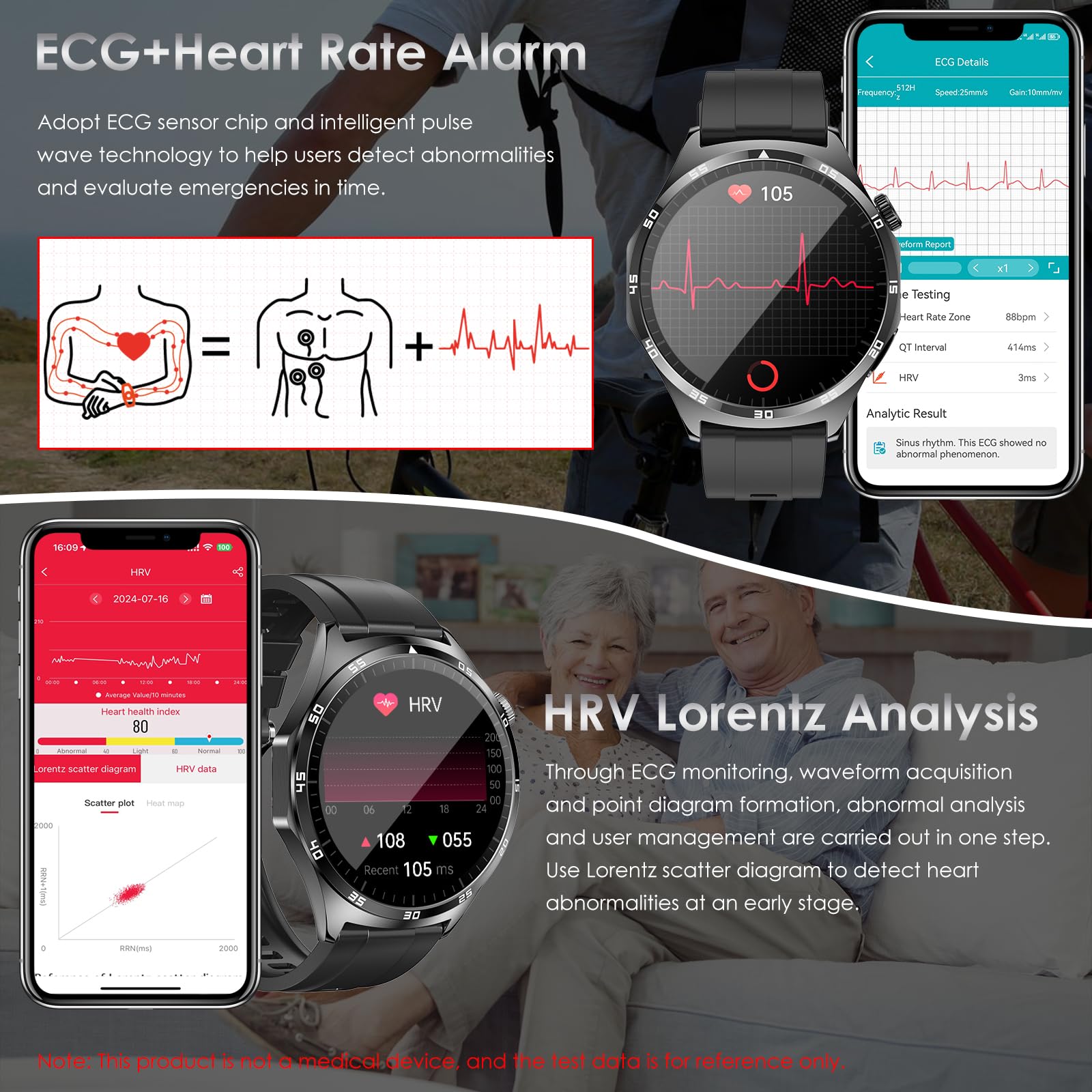 2025 Smartwatch Uomo con ECG/HRV/Lipidi/Acido Urico/BMI/Sonno,1.43"AMOLED 𝐆li𝐜𝐞𝐦𝐢𝐚 Orologio Fitness con Chiamate,24h Pressione Sanguigna/Temperatura Corporea/Cardiofrequenzimetro,per Android iOS