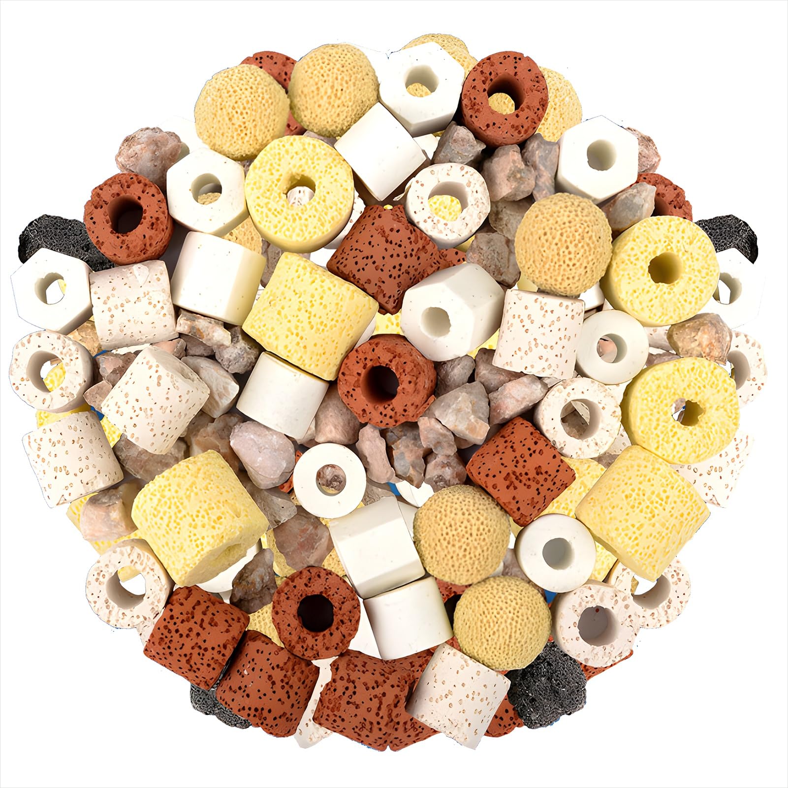 Filtre d'aquarium 10 en 1, Filtre de puisard, Filtre d'eau Douce pour Bassin à Poissons (2,1 kg avec Sac en Filet)