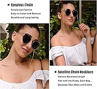 Vista 3 de PEARLADA - Cadena para gafas de sol de 18K oro con cuentas, correa para gafas de lectura, collar retenedor de gafas, cadena de cuerda de cuentas