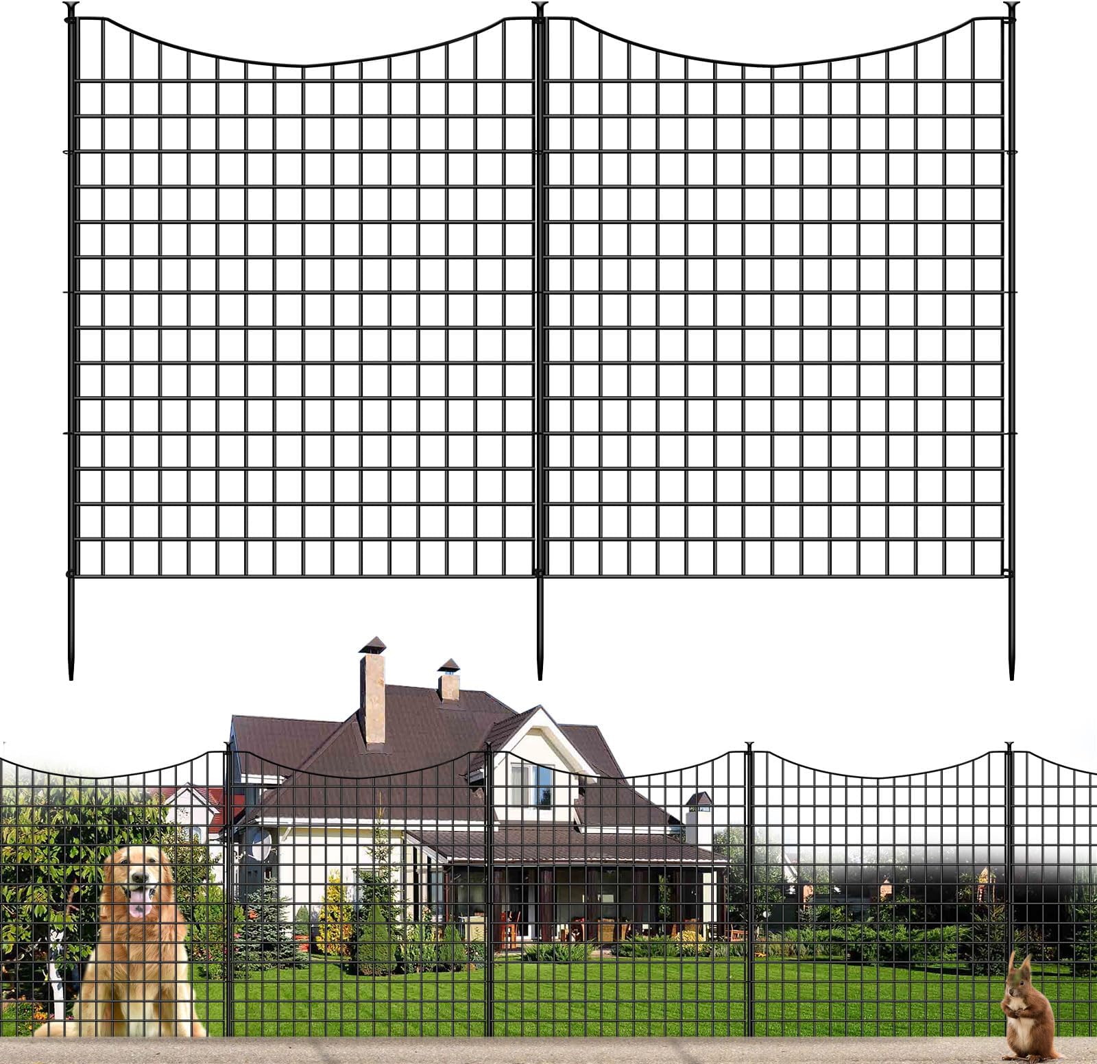 Zippity Outdoor Products WF29014 NoDig Metal Garden Fence and Gate Bundle