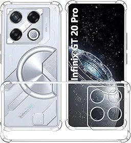 USTIYA Capa para Infinix GT 20 Pro Case Uso Resistente, Bumper Absorção Choques em TPU Transparente Capinha Protector Câmera Espessamento nas Quatro Pontas da Carcasa