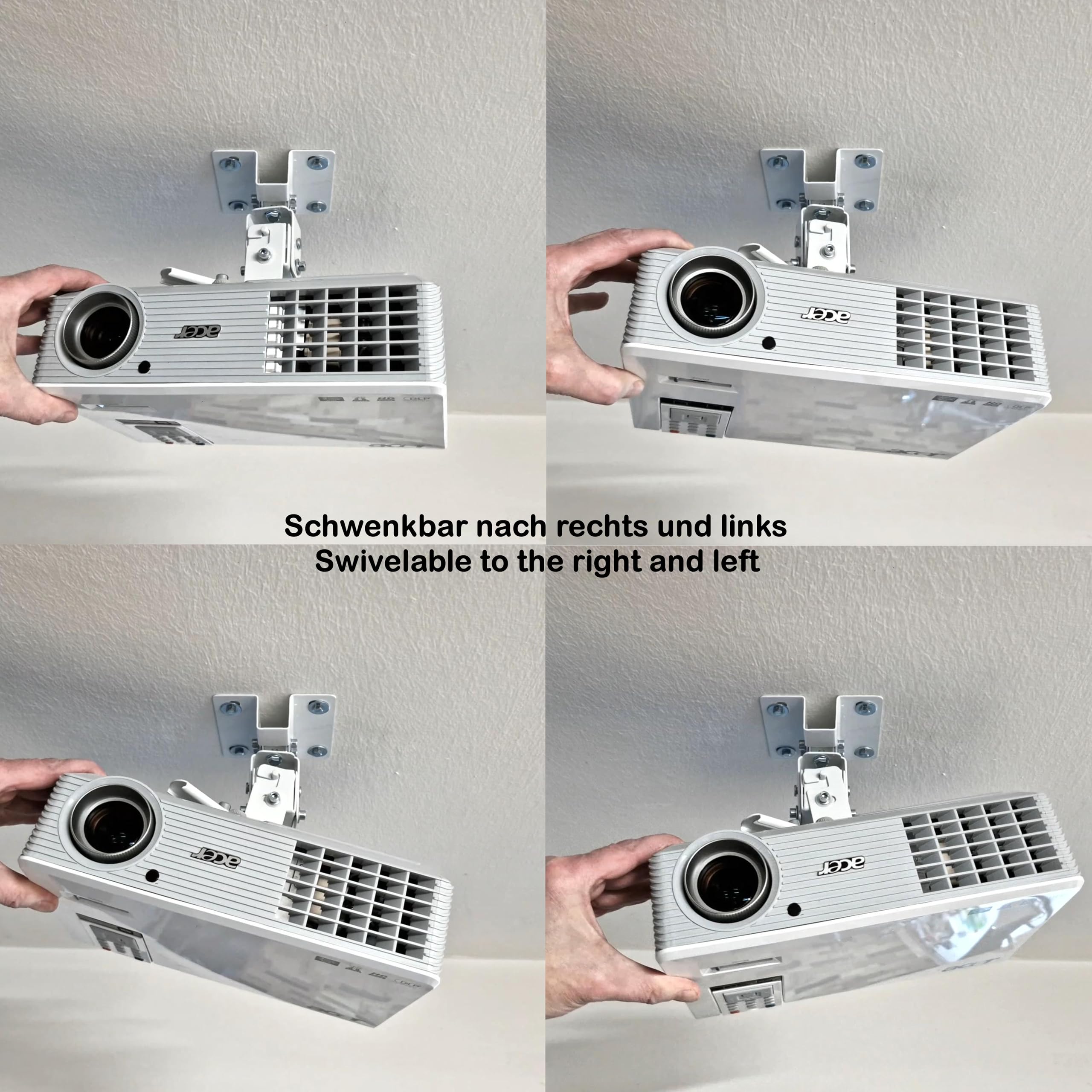 ELIX Beamer Deckenhalterung für Acer HL6510ATV HL6810X PL3512ATV Projektorhalter Decke, modellgenau gefertigt, sichere Fixierung Beamer (Für Acer HL6510ATV HL6810X PL3512ATV)