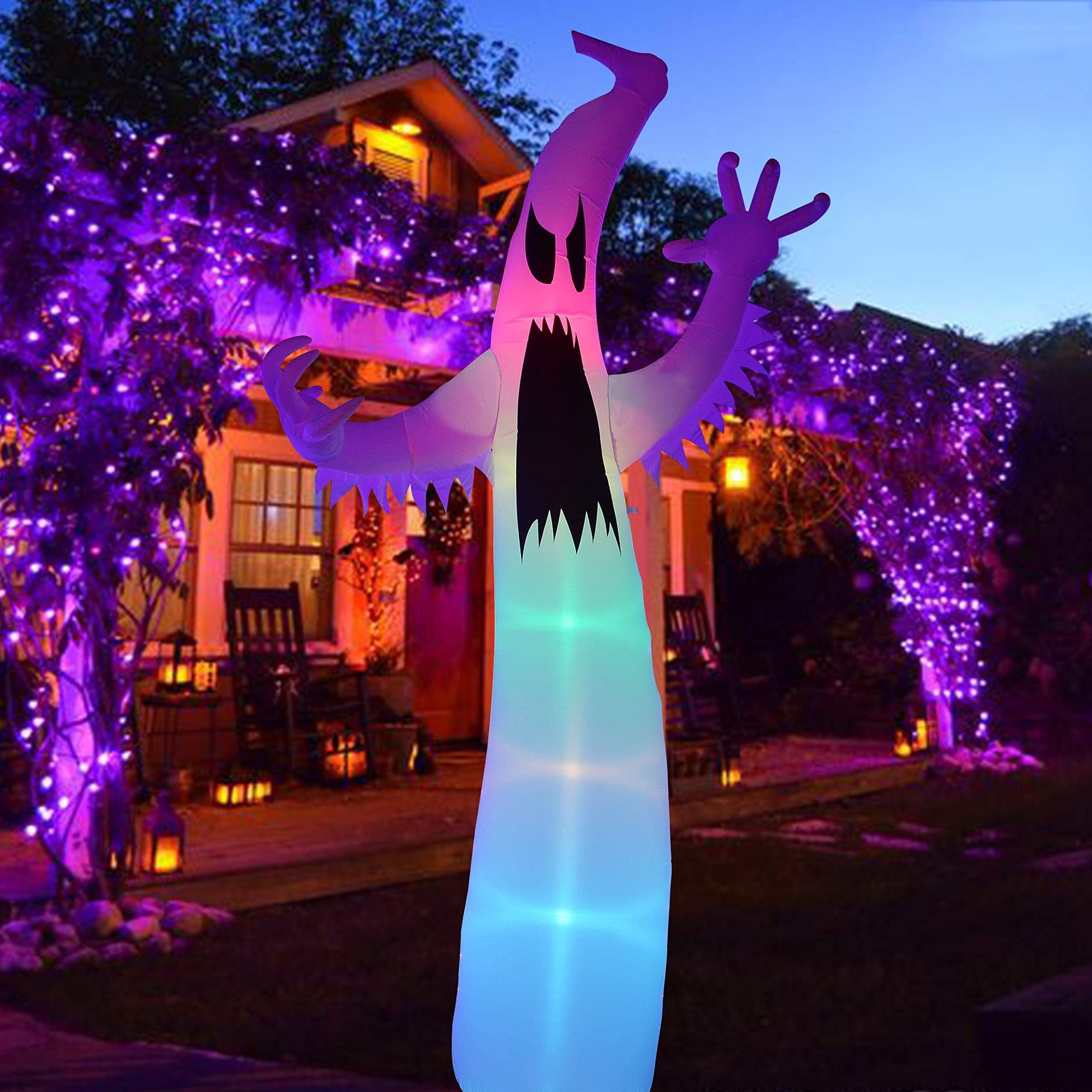 Amazon.com: Occasions 5 Foot Pre Lit LED Giant Self Inflatable Color ...