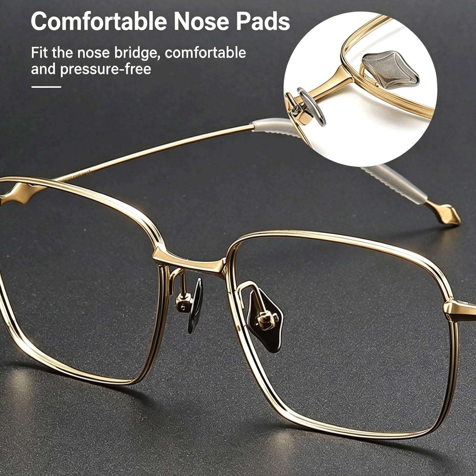 Monturas de Gafas for Hombre Gafas Suqare(Silver)
