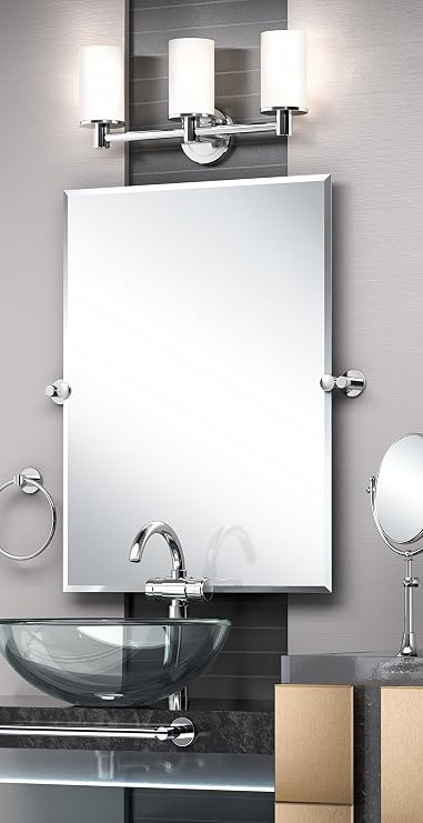 Gatco 4686 Channel Glass Shelf, Chrome/Wall Mounted 20.13 X 5.25 Tempered/Floating Rectangle Glass Shelf for Bathroom