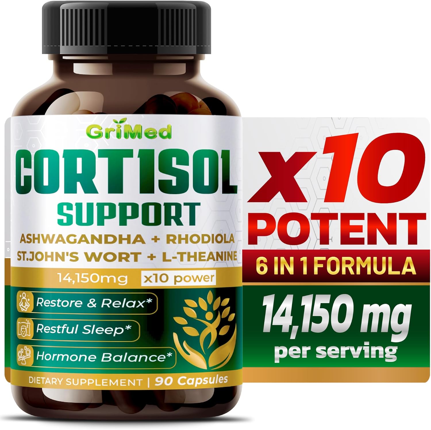 GriMed Ashwagandha Rhodiola 14,150mg x 10 Power with St