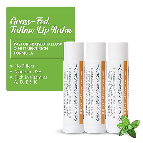 Miniatura 2 de Dr. Dave's Primal Essence Bálsamo labial hidratante de sebo - Sarga de res alimentada con pasto con aceite de coco orgánico, cera de abeja y